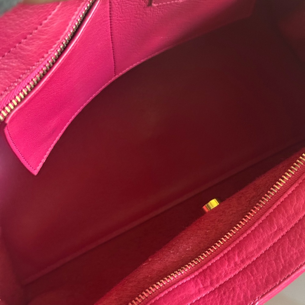 Saint Laurent Red Satchel with Gold Hardware - Picture 9 of 11